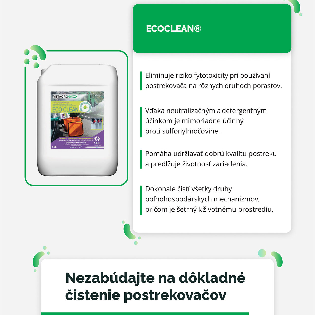 čistenie postrekovača po aplikácii ochranných prípravkov