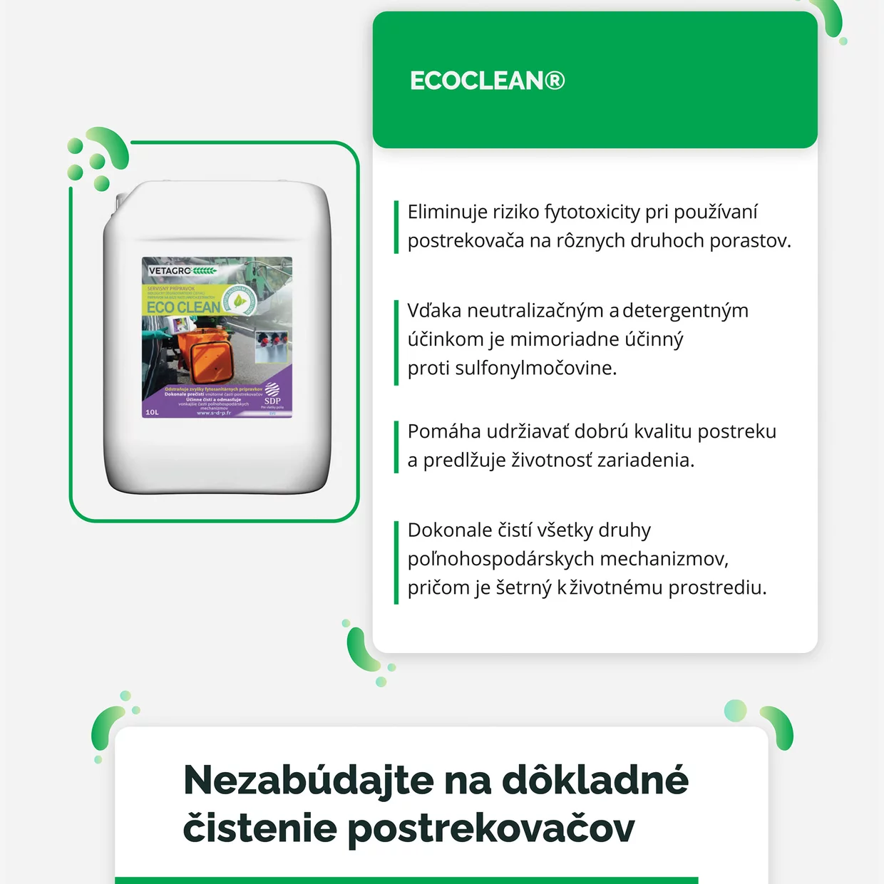čistenie postrekovača po aplikácii ochranných prípravkov čistenie postrekovača po aplikácii ochranných prípravkov