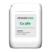 Cu 380 – koncentrované meďnaté hnojivo (oxychlorid medi, 26 % Cu) proti hubovým chorobám
